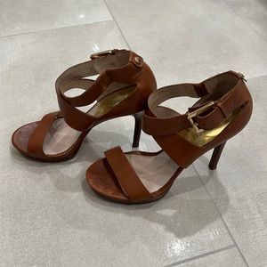 Michael Kors Brown Genuine Leather Strappy Heels